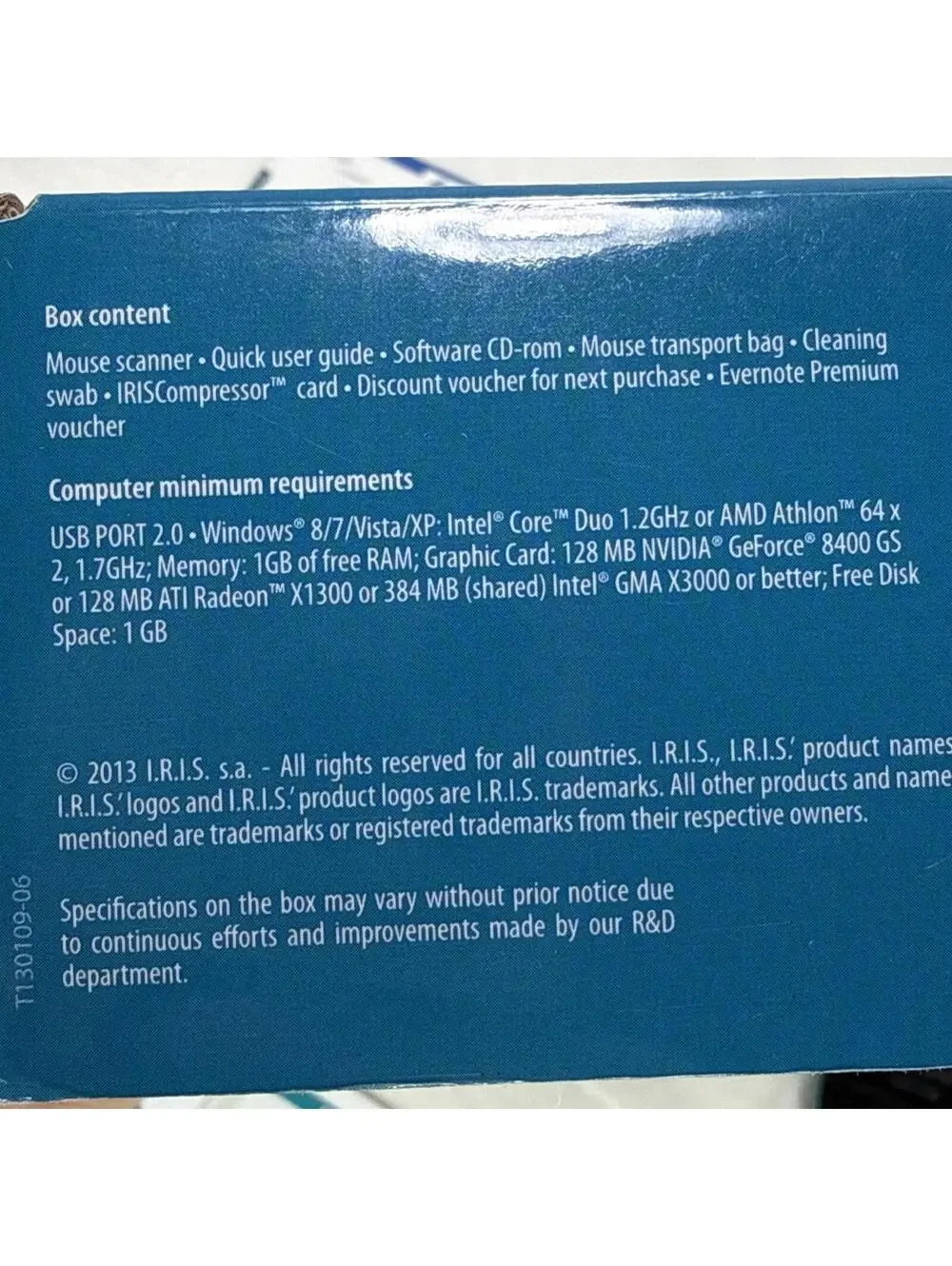 IRIScan Mouse All-In-One Scanner for Windows & Mouse 457885 Excellent Preowned